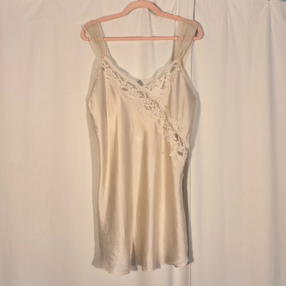 Vintage Intimo Amore Ivory Satin Lace Slip Dress